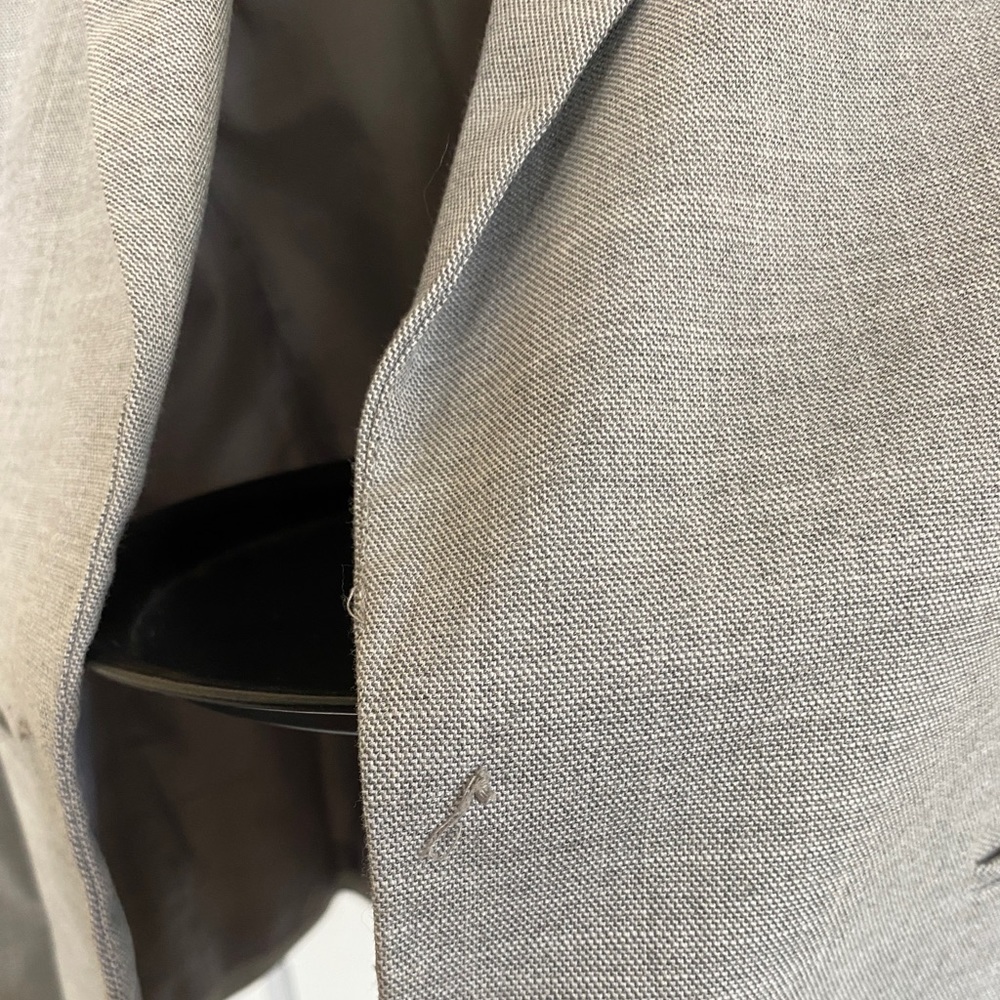 Zara Open Front Light Grey Basic Blazer With Pear… - image 5